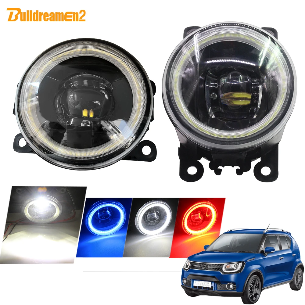

Buildreamen2 For Suzuki Ignis II Closed Off-Road Vehicle 2003-2008 Car H11 LED Fog Light Angel Eye DRL Daytime Running Light 12V