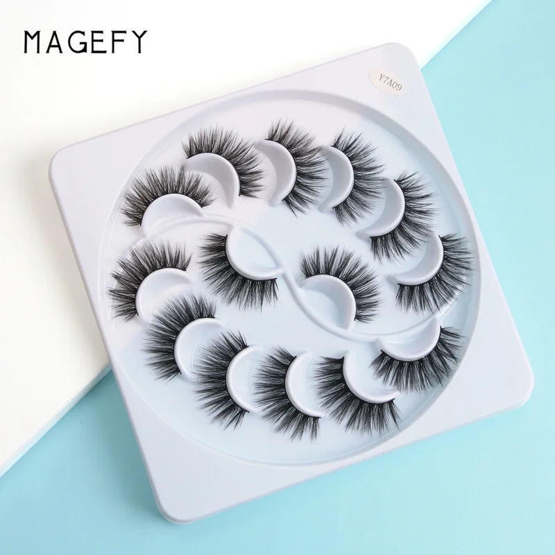 7 пар накладных ресниц MAGEFY ресницы Postizas норковые 3D полноразмерные Мягкие
