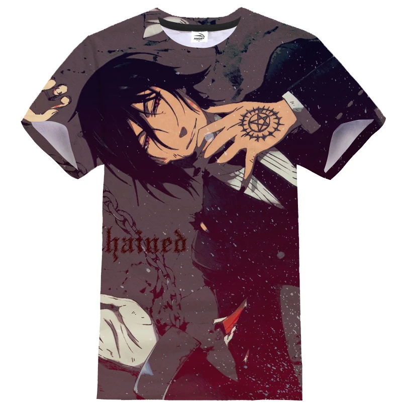 New Black Butler T-shirt Anime 3D Print Men Women Hip Hop Streetwear Sport Casual Tshirt Fashion O-Neck Short Sleeve Shirt Tops | Мужская