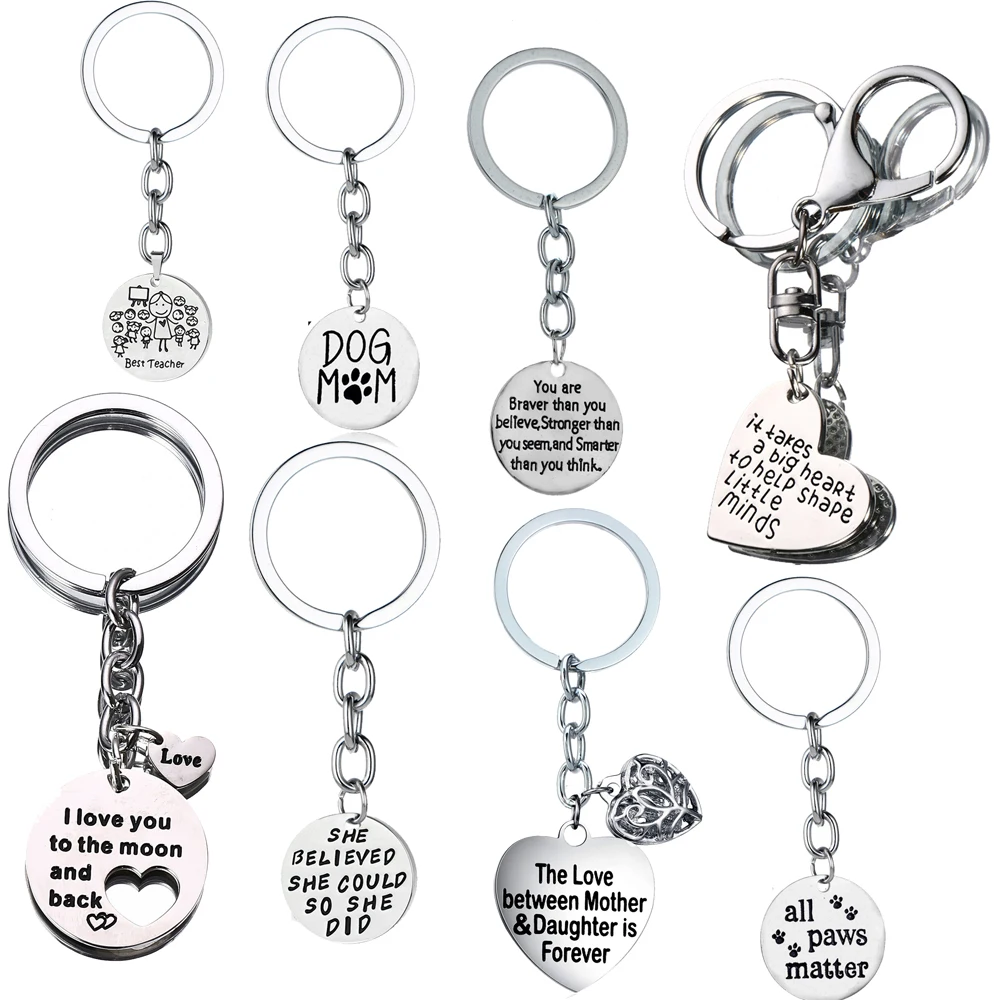 Выгравированные слова круглый подвесной амулет брелки друзья учителя Pet Lovers