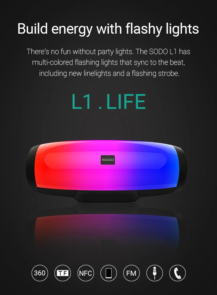 SODO Bluetooth динамик стерео радио U диск воспроизводит светодиодный светильник TF трансляции Bluetooth динамик TWS соединенная зарядка звуковая коробка