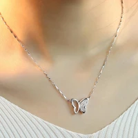 kofsac fashion 925 sterling silver necklace jewelry elegant zircon butterfly pendant necklaces for women valentines day gifts
