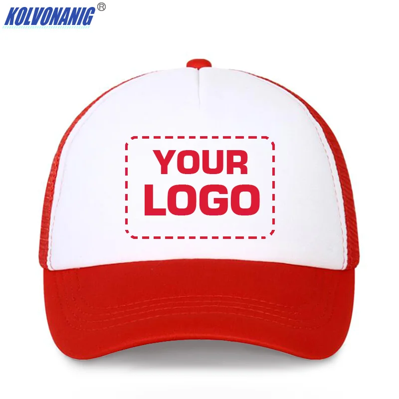 YOUR LOGO personalized customized DIY Printed Trucker Cap For Men&ampWomen Unisex Hip Hop Baseball Hat Snapback Mesh Dad Hats | Аксессуары