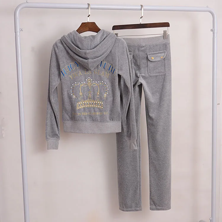

Two-piece sweatshirt hoodie long-sleeved top and pants fashion pattern velvet new women's sportswear S-XXL