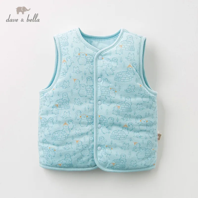 DB12754 dave bella/Детский жилет унисекс на осень и зиму Детское пальто без рукавов