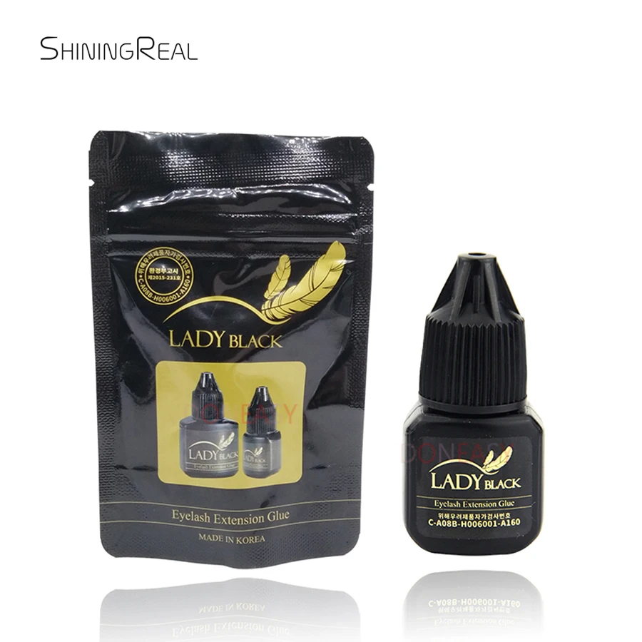 Запечатанный пакет 1 упаковка 5 мл для наращивания ресниц женский черный клей