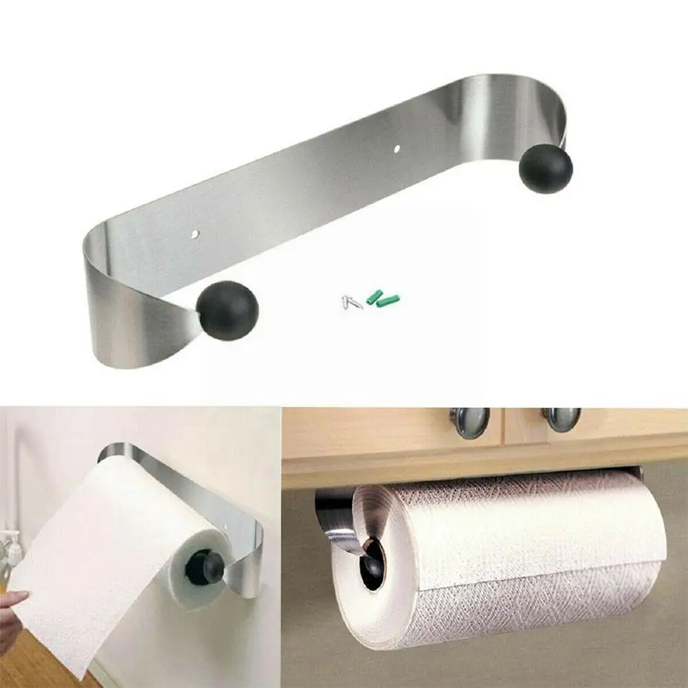 

All New Paper Towel Holder Under Cabinet Wall Mount Rack Steel Kitchen J2a0