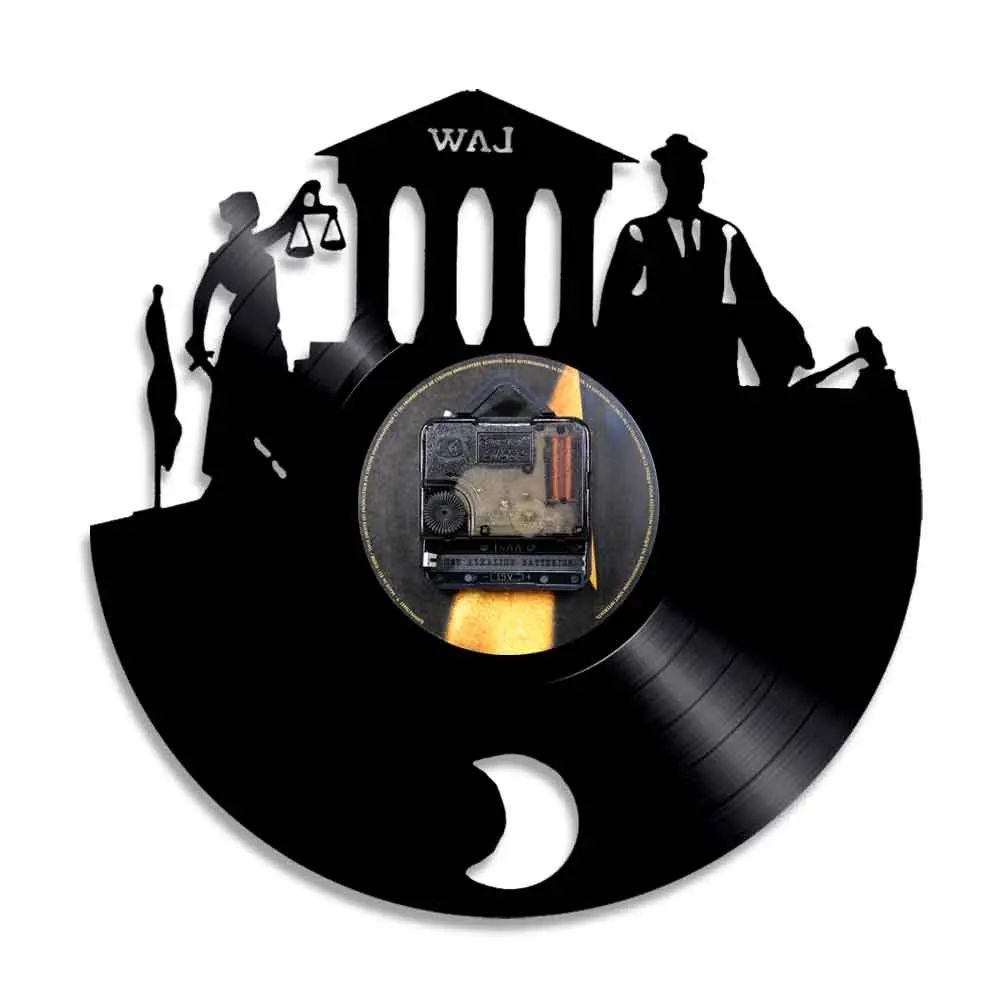 Настенные часы с виниловыми пластинами юстиция и прокурор в провинции право
