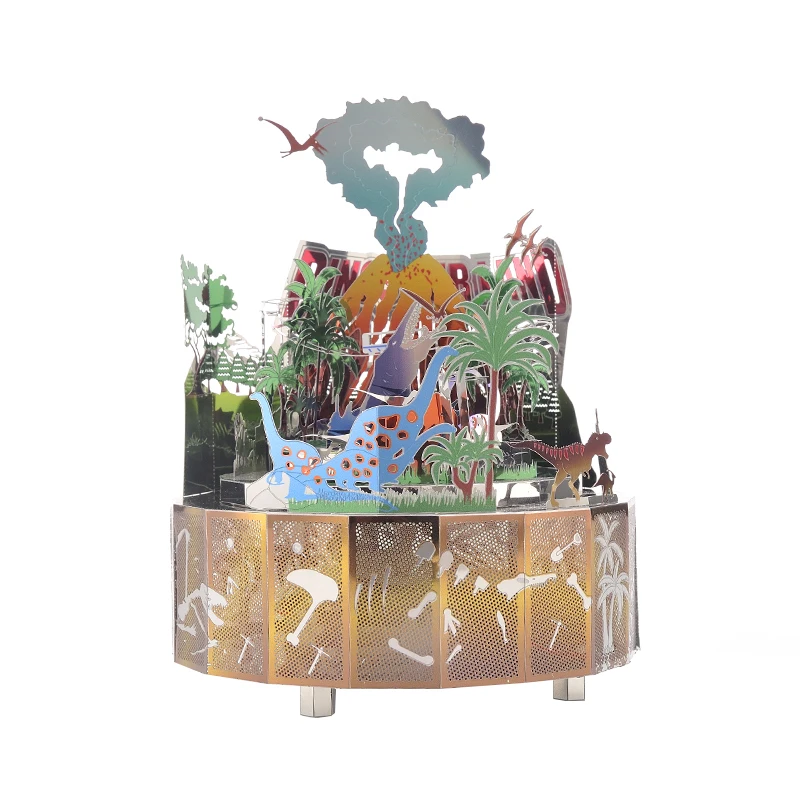 Музыкальная шкатулка сделай сам в стиле Парк Динозавров 3D металлическая