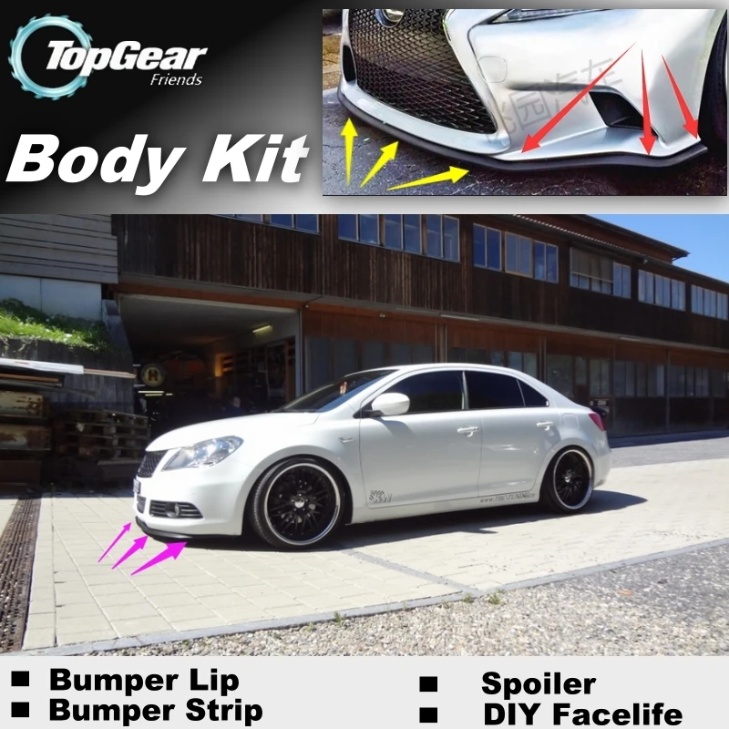 Дефлектор губ на бампер для Suzuki Kizashi 2009 ~ 2015 юбка переднего спойлера ДЛЯ TopGear Friends