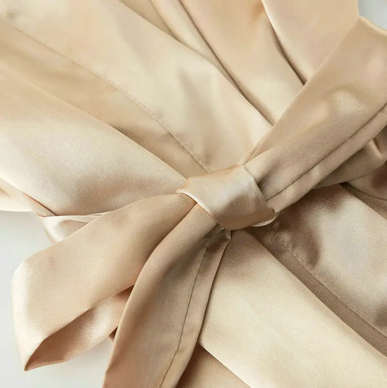 Owiter Satin Silk Robes Plus Size Bride Bridesmaid Robe Wedding Bathrobe Gown Women dressing Sleepwear Maid of Honor Rose Gold