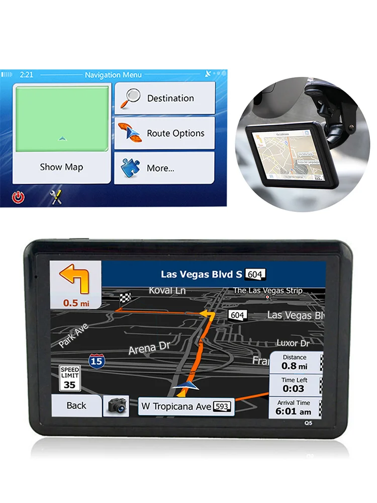 5 Inch GPS Car Navigation USB Charging Charger Convenient FM Transmitter Navigator TFT Touch Screen Device Accessories | Автомобили и