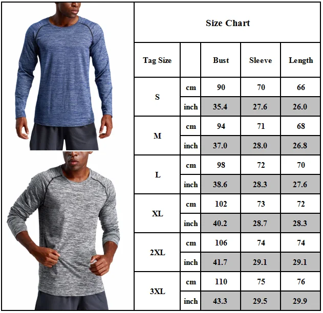 

Men Casual Plain Long Sleeve Sportwear Activewear Tops Breathable Tee Shirt Gym