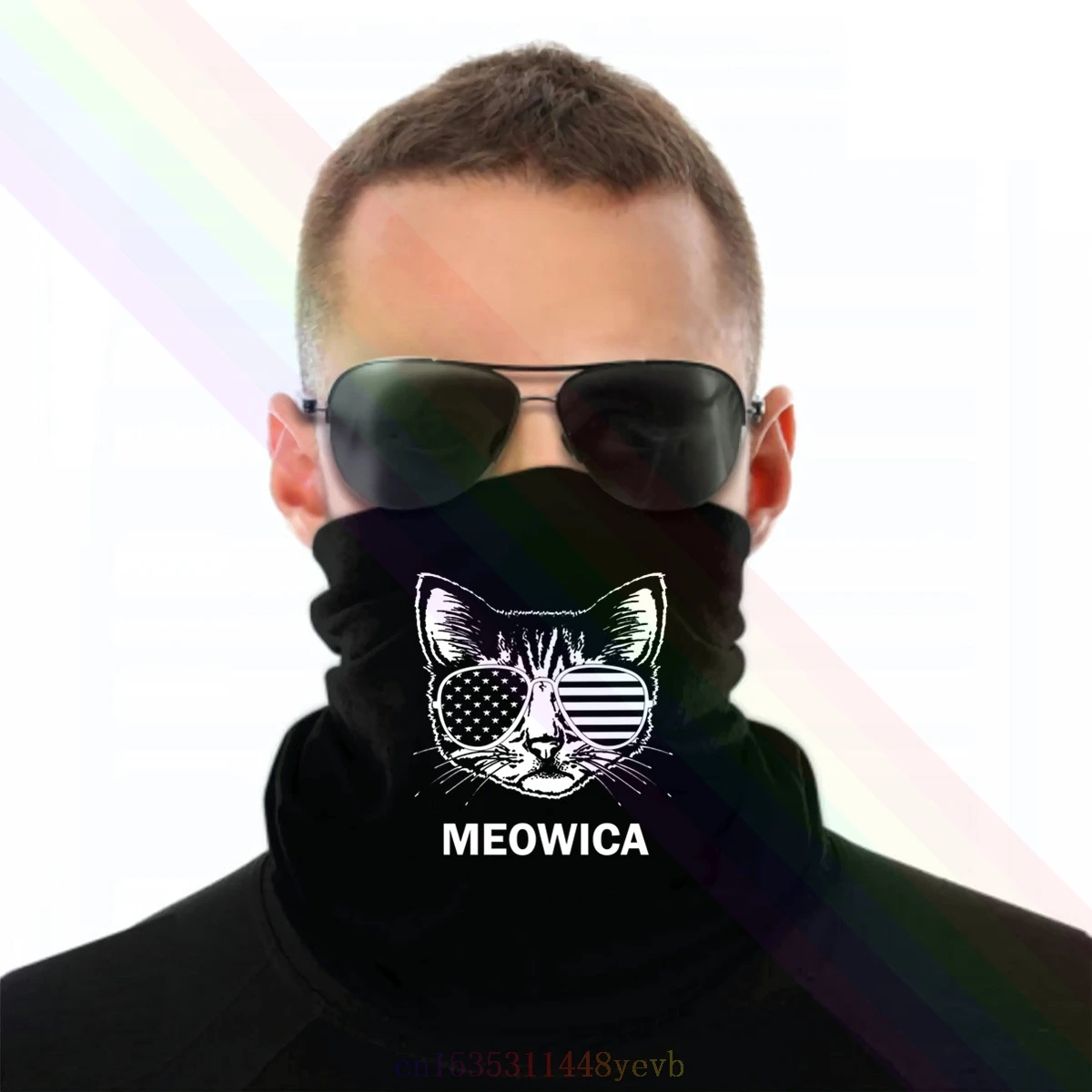 Meowica Америка классный кот в очках рубашки повязки на голову шарф бандана шею