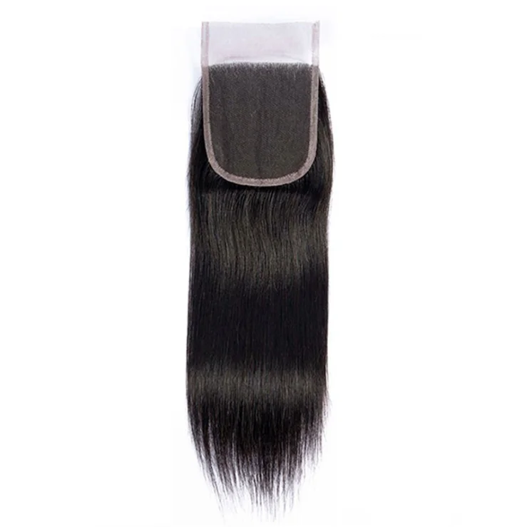 

Missanna Brazilian Straight 4X4 Lace Closure Natural Lace Color With Baby Hair Pre Plucked Hair Line Human Remy Hair Closure