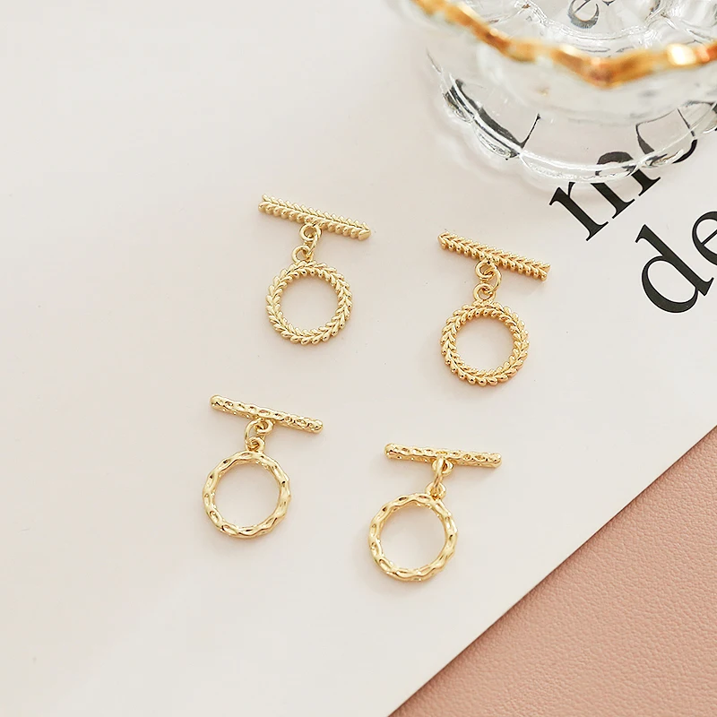 

4pcs Copper plating accessories OT buckle material bag bracelet necklace end buckle diy accessory connecting buckle
