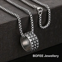 bofee punk pendant necklace chakra colgantes 316l stainless steel hip hop gothic chain jewelry gift for women men drop shipping
