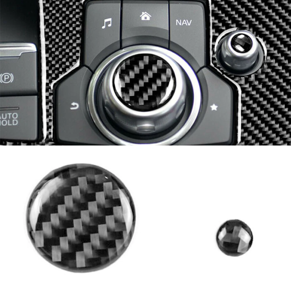 

Car Knob cover Fit For Mazda 3 6 CX-5 CX-9 2017 2018 Carbon Fiber Volume Button