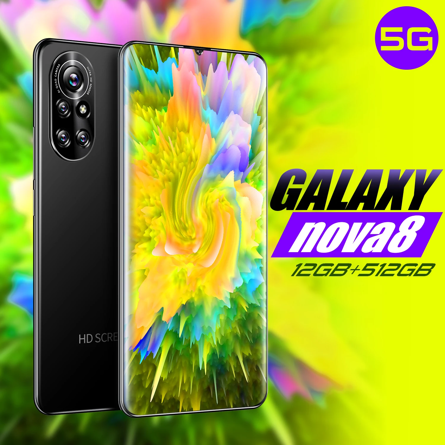 

Nova8 Pro 6.8Inch 12GB 512GB Smartphones Galxy 24MP+48MP Android 11 6500mAh 11Core Really MTK6889 4G 5G Dual SIM Global Version