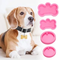 1pc shiny dog bone shape silicone mold key chain pendant moulds clay for diy jewelry making epoxy resin mold tool pets pendant