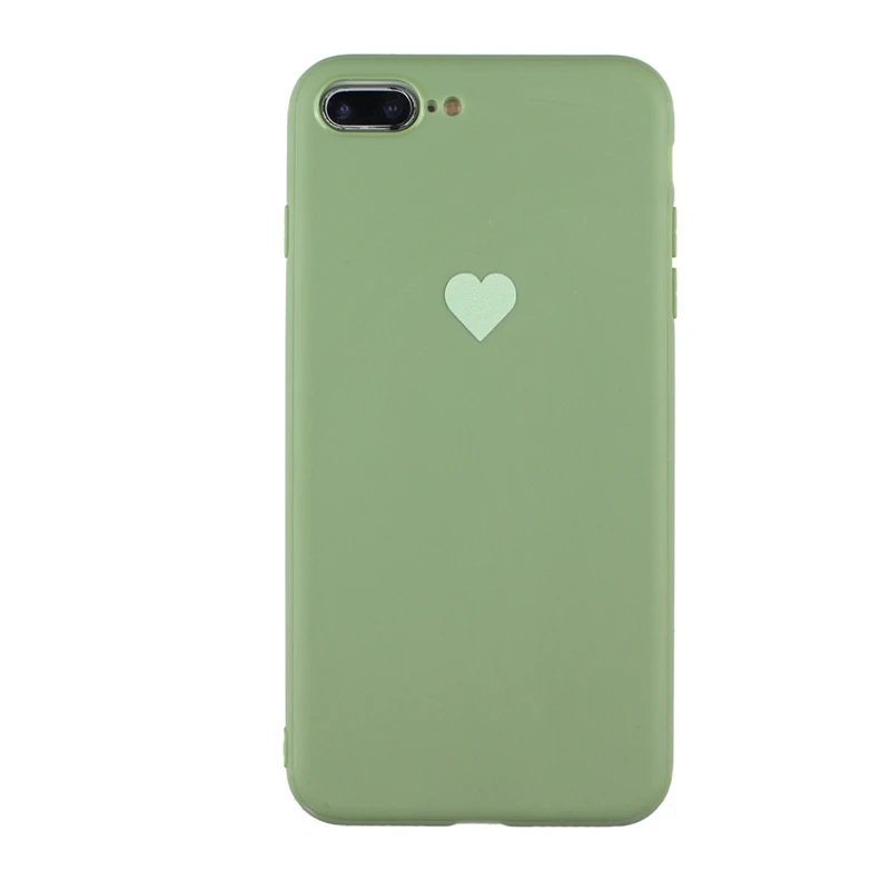 Матовый мягкий чехол для телефона из ТПУ с сердечком и зеленым Золотое любовное