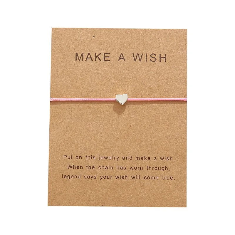 Простой модный мини-браслет с подвесками в форме сердца женские регулируемые