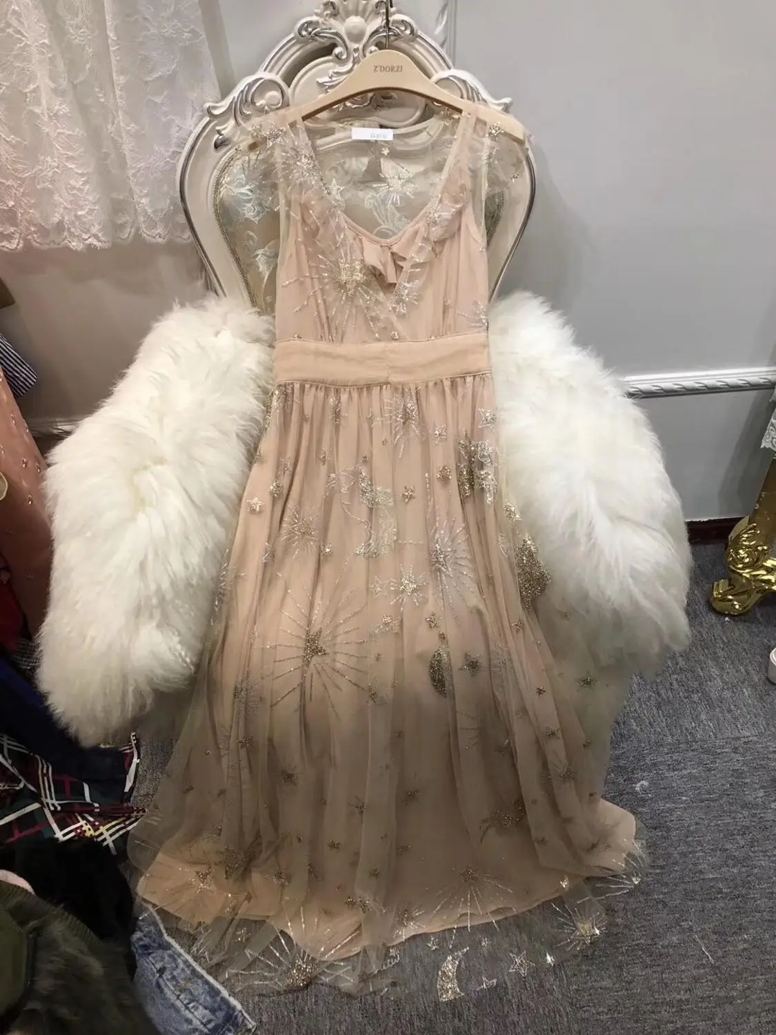 

Брендовое модное женское роскошное Летнее Длинное Сетчатое вечернее платье с блестками