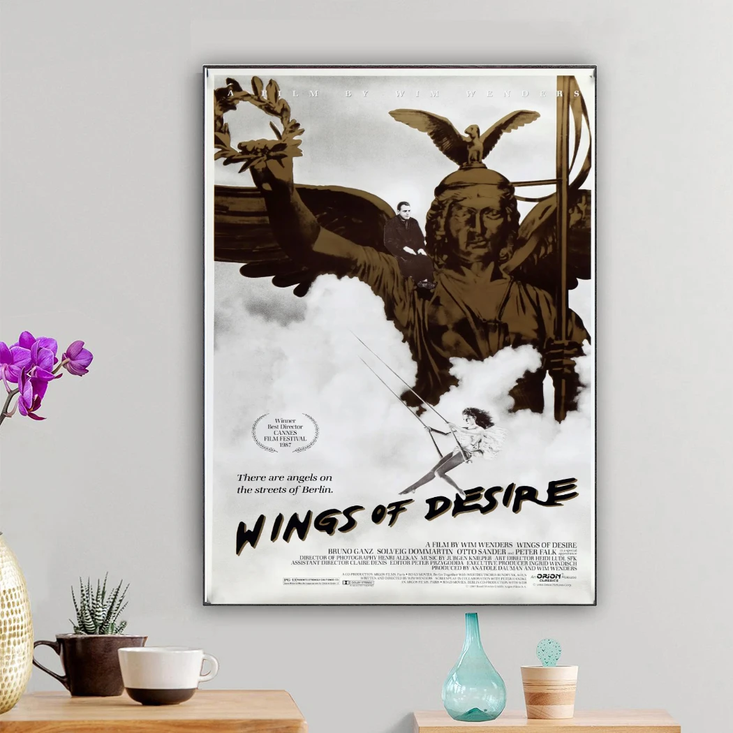 Крылья желания неба над Берлином Wim wкрылья живая пленка декоративный постер