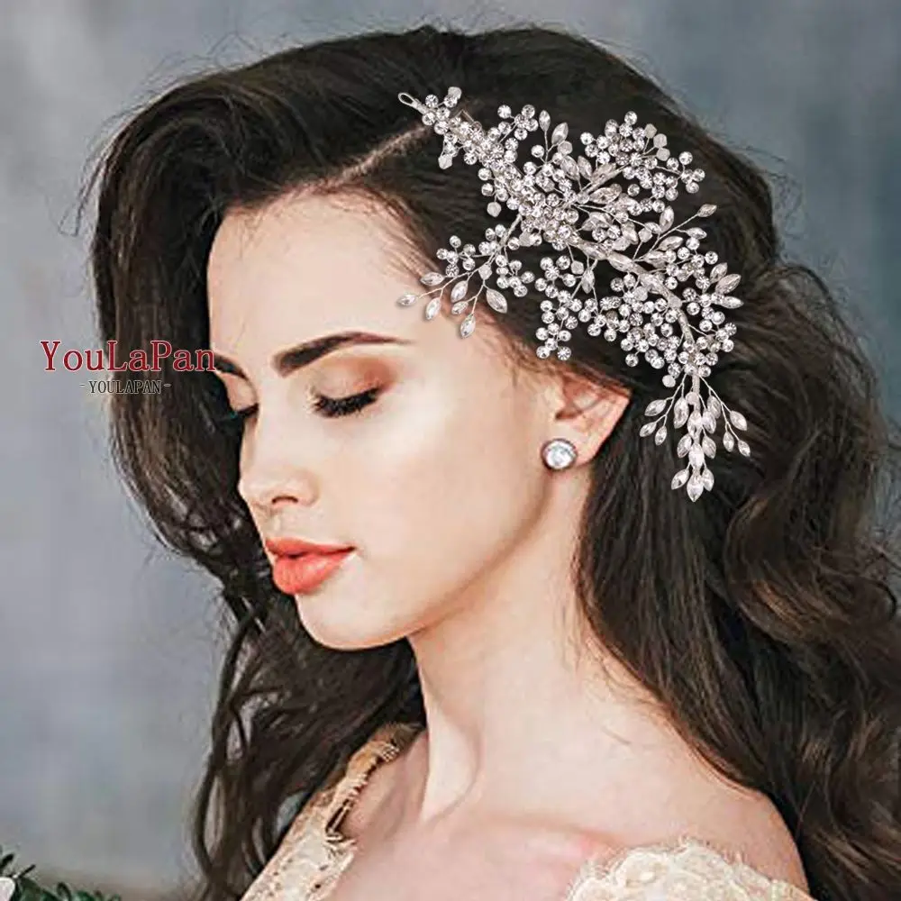 

TOPQUEEN HP253-S Wedding Hair Tiara Bridal Hair Accessories for Women Hair Clips Wedding Hair Accessories Set Crystal Hair Clip