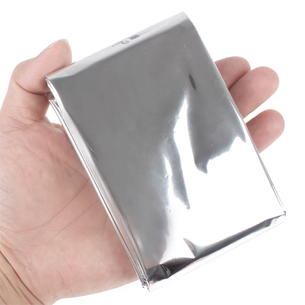 Наружное двухстороннее серебряное одеяло для спасения при аварийной ситуации