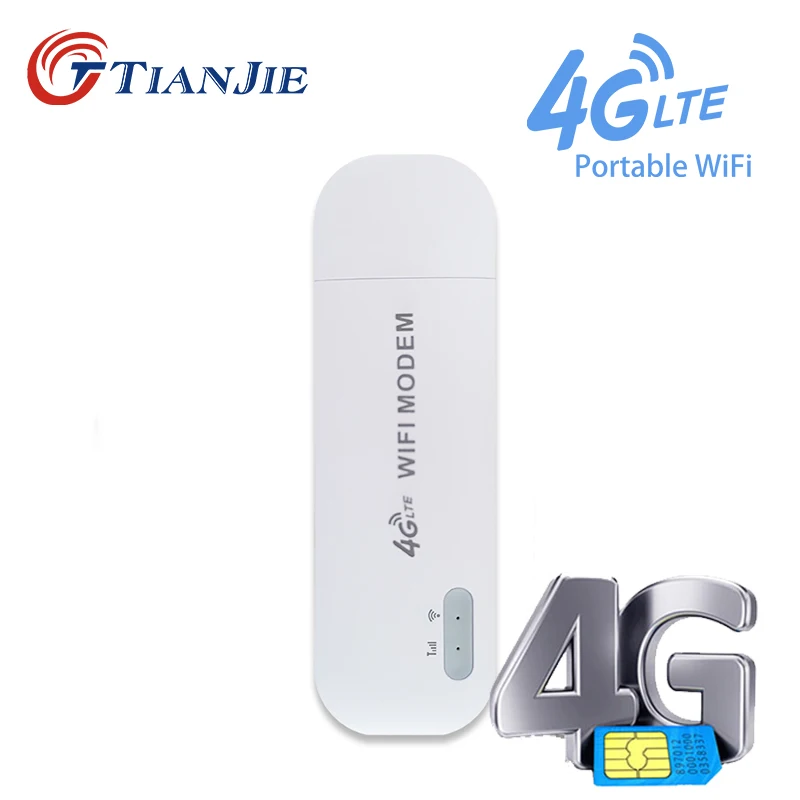 Модем Tianjie, 4G, Wi-Fi, USB-ключ, 150 Мбит/с, широкополосный, разблокированный, универсальный, модифицированный, беспроводной, со слотом для SIM-карты