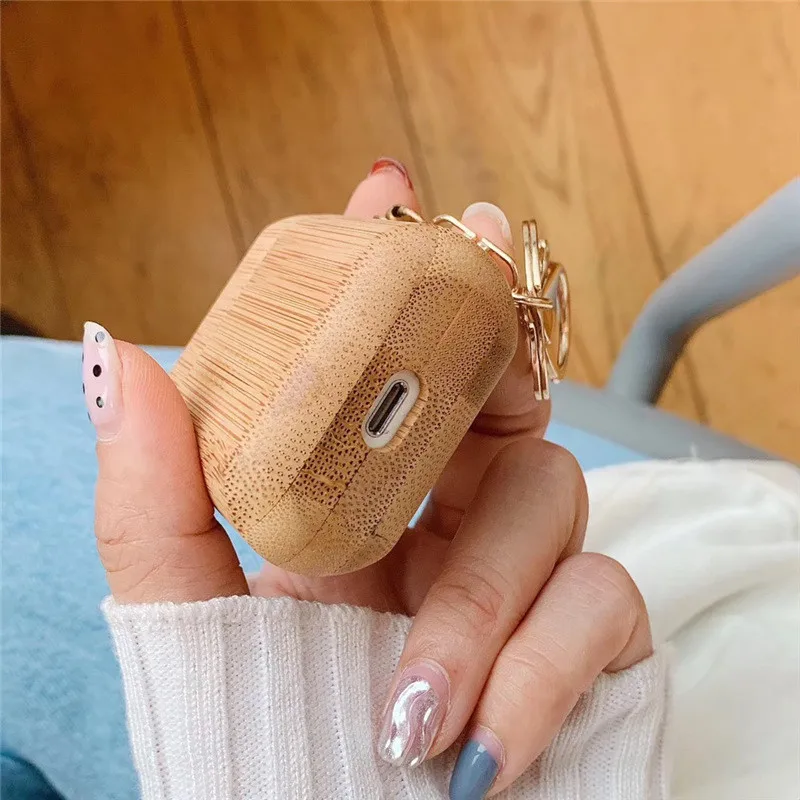 Противоударной защитой для защитный чехол Airpods ретро роскошные деревянные зерна