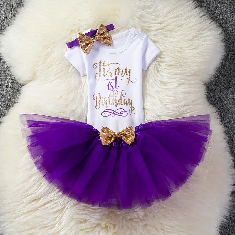 Платье для маленьких девочек Хлопковые Платья с надписью My 1st Christmas 1 год вечерние