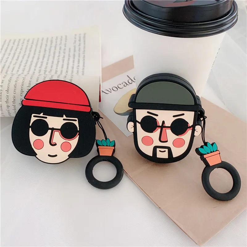 

For AirPod 1 2 Case The Professional Mathilda Leon Cartoon Soft Silicone Earphone Cases For Apple Airpods Case Cute Cover Funda