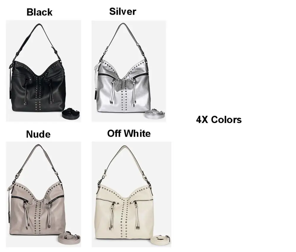 Серебристая Большая вместительная сумочка модная сумка на плечо дамская из