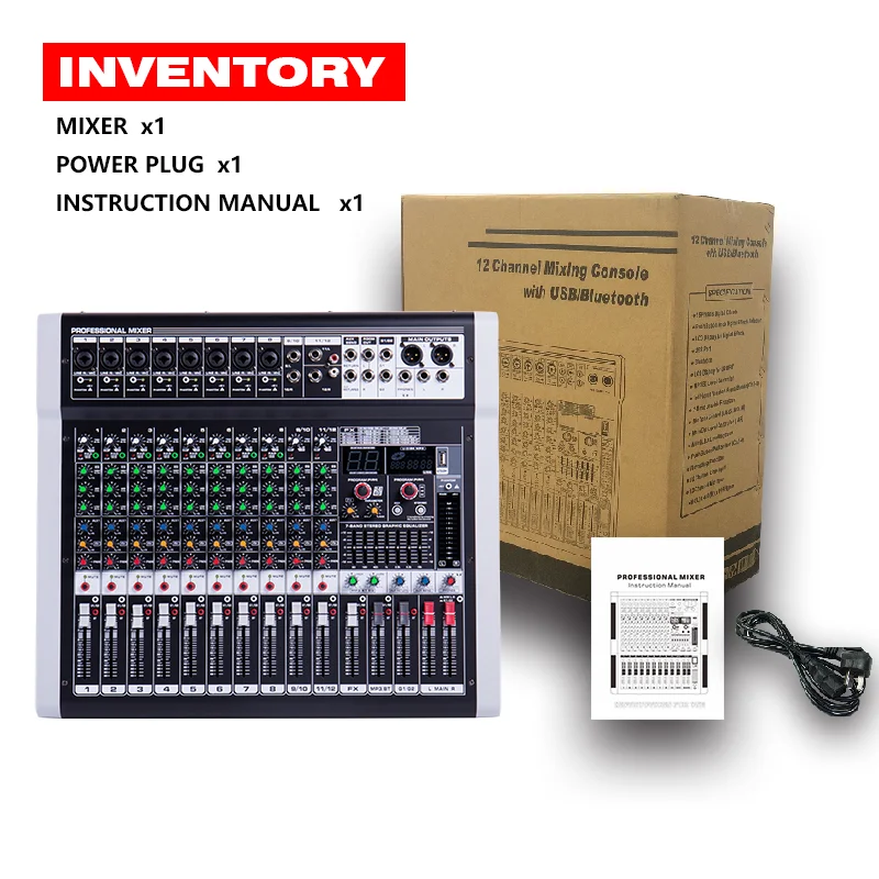 Микшер Audio PX12 12-канальный контроллер DJ саундборд с 16 DSP эффектами USB Bluetooth XLR Aux входным интерфейсом.