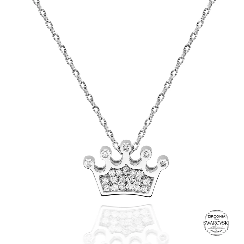 

Серебряное ожерелье Silverlina с короной из фианита Сваровски
