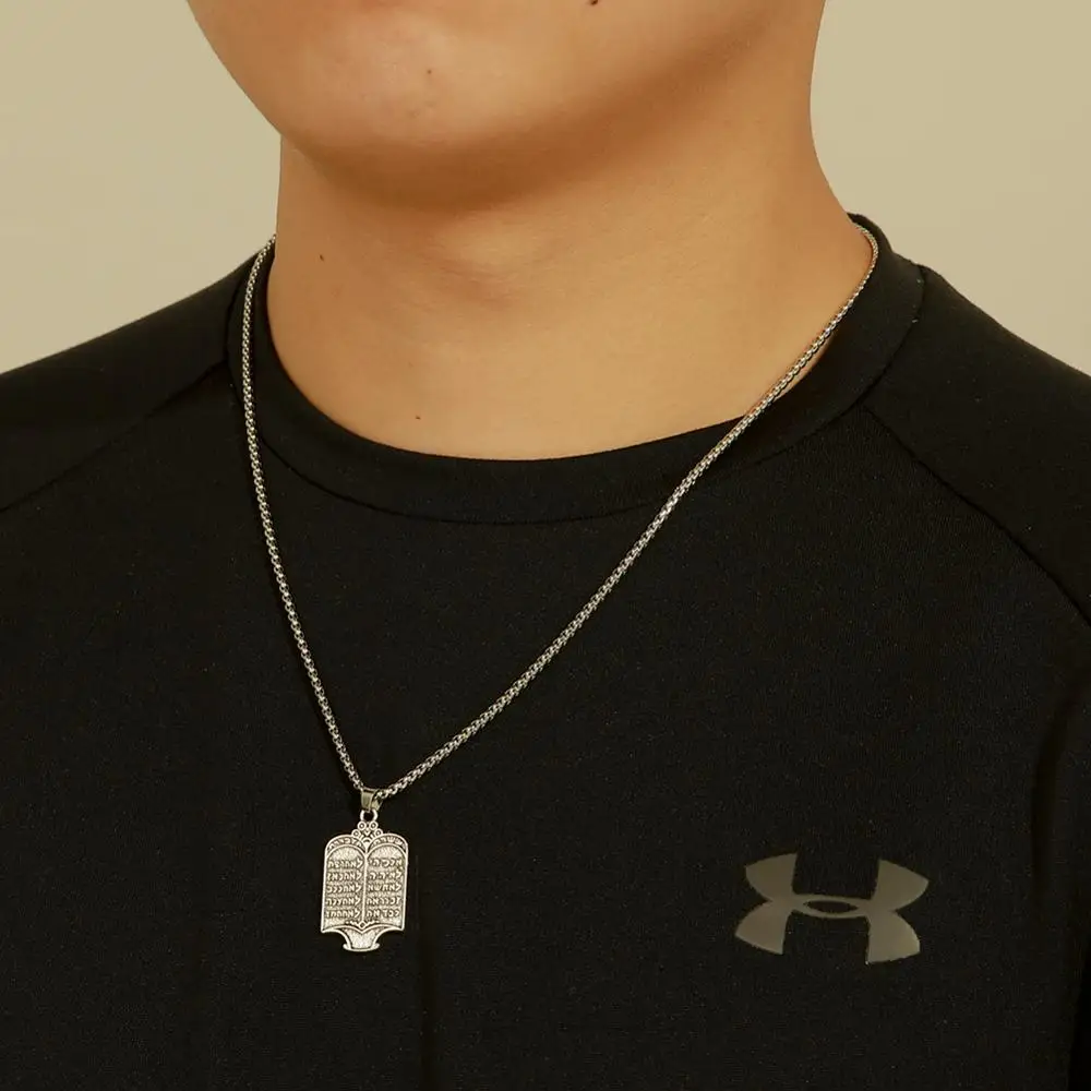 Fishhook Тибетские Серебристые иудейские Тора Свиток 10 повелений Амулет