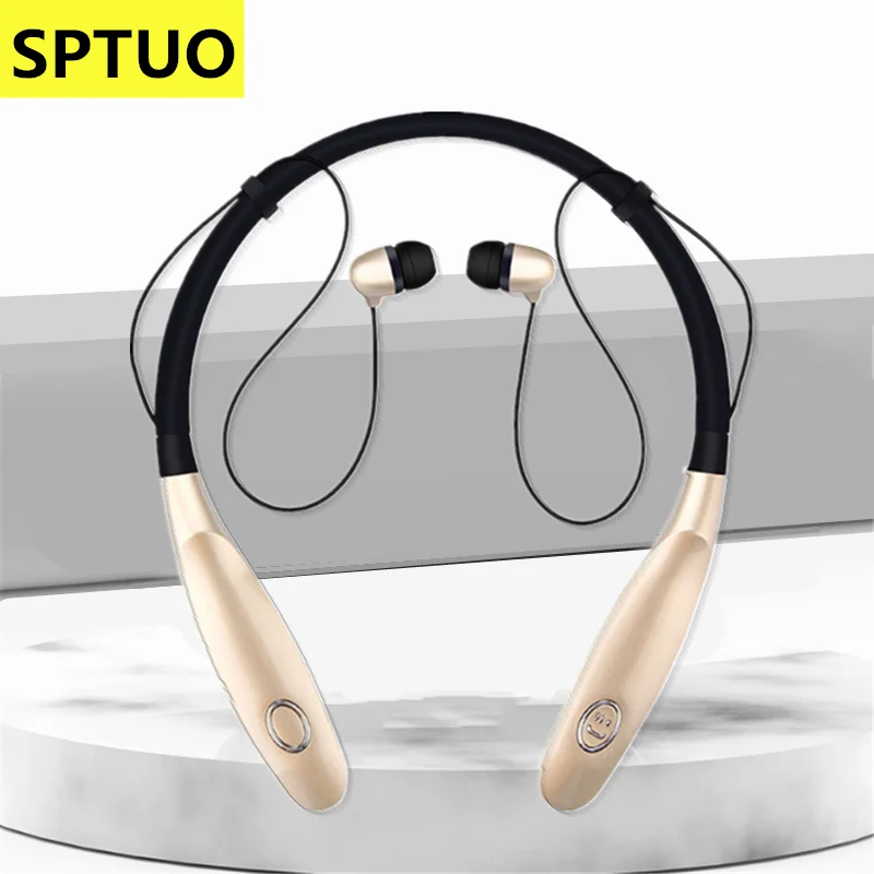 

SPTUO Wireless Earphone TWS Bluetooth Headset Neckband Earphones IPX4 Waterproof 20 hours Sport Earbud with Noise Cancelling Mic