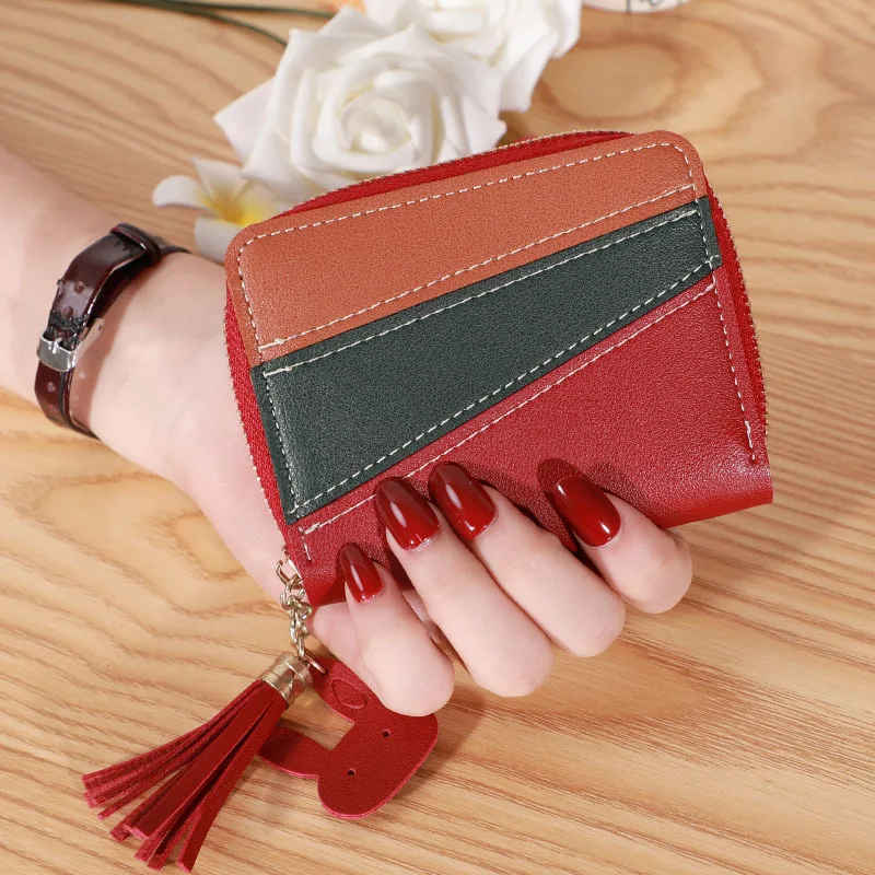 

Purses And Handbags Luxury Designer Wallets Zipper Purse Patchwork Panelled Wallets Trendy Coin Purse Card Holder Leather