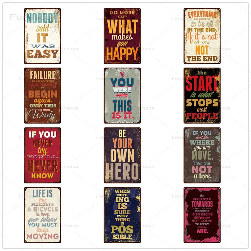 Оловянные знаки со словами, Вдохновляющие винтажные правила семьи, металлические пластины для стены, бара, украшение для дома, железная живопись 20x30 см
