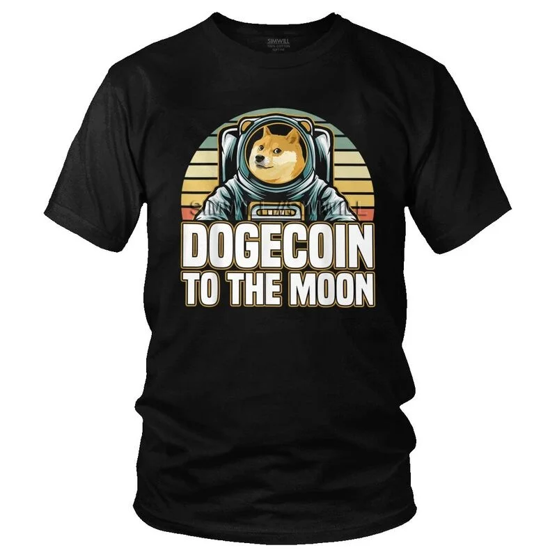 

Футболка Dogecoin Cryptocurency Шиба-ину, Мужская Уличная одежда, футболки с коротким рукавом, смешные футболки с принтом биткоина и дожа, хлопковая фу...