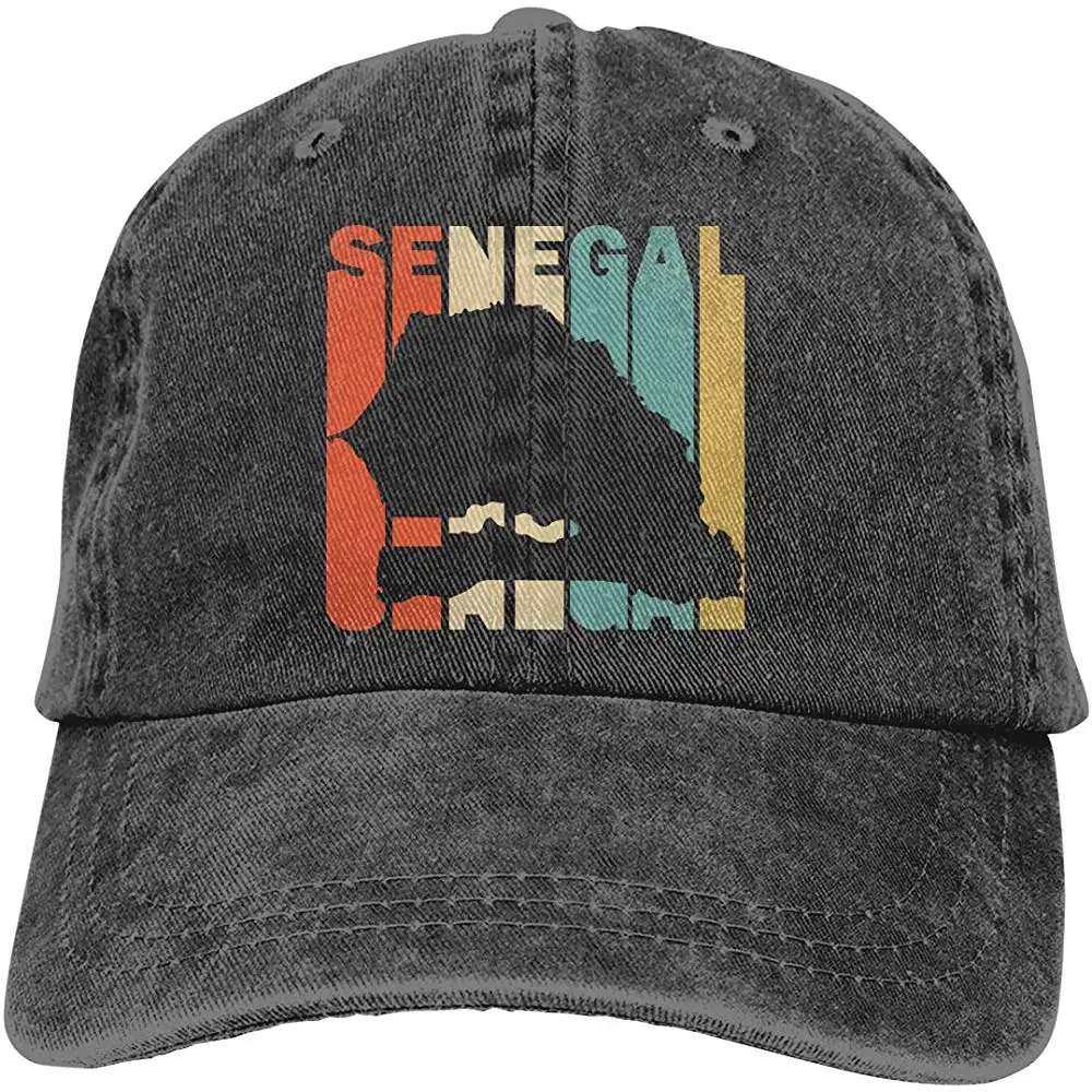 Ретро Стиль Сенегал Силуэт Унисекс промытый джинсовая бейсболка рыб шляпа