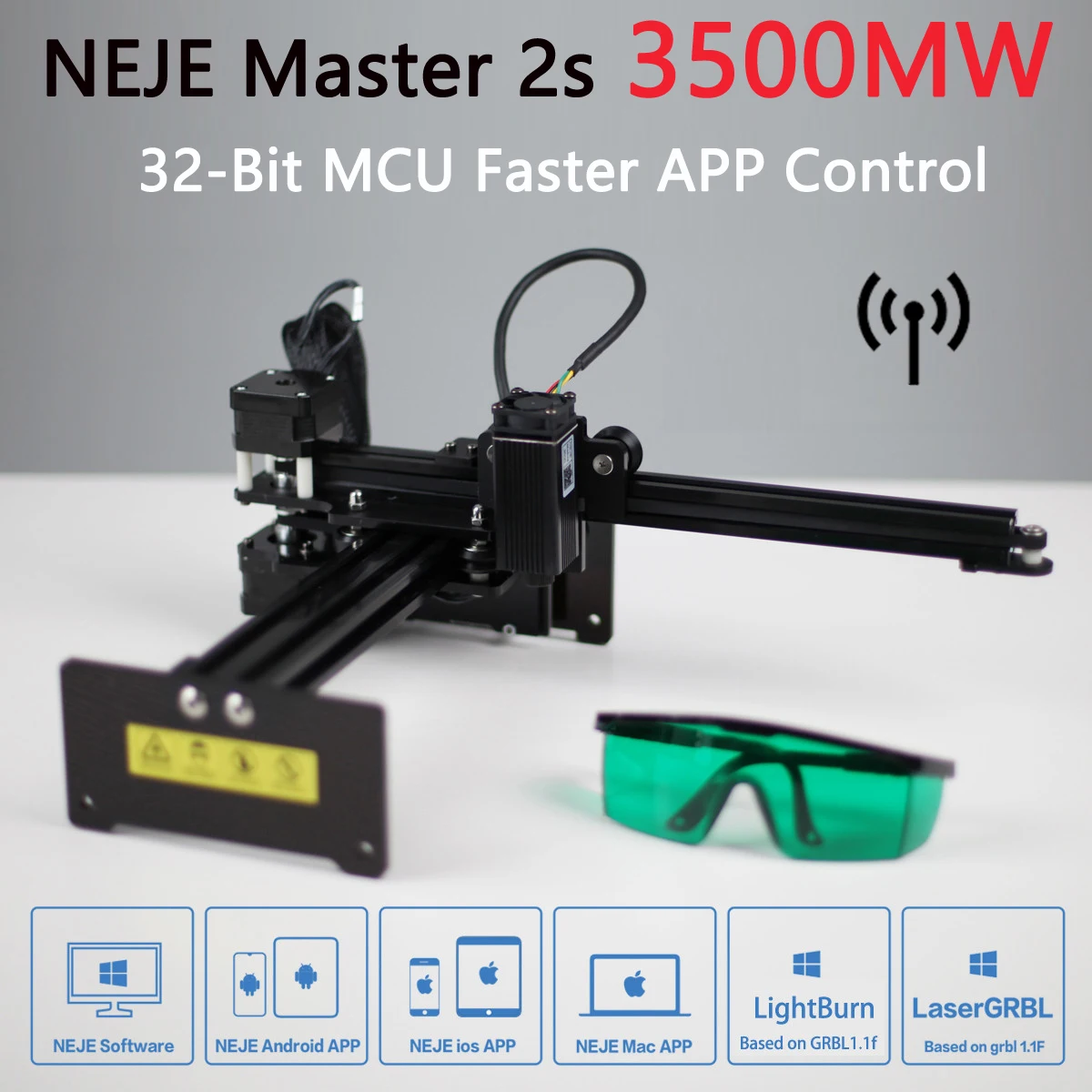 NEJE Master 2s 3500 мВт мини ЧПУ лазерный гравер гравировальный станок с беспроводным