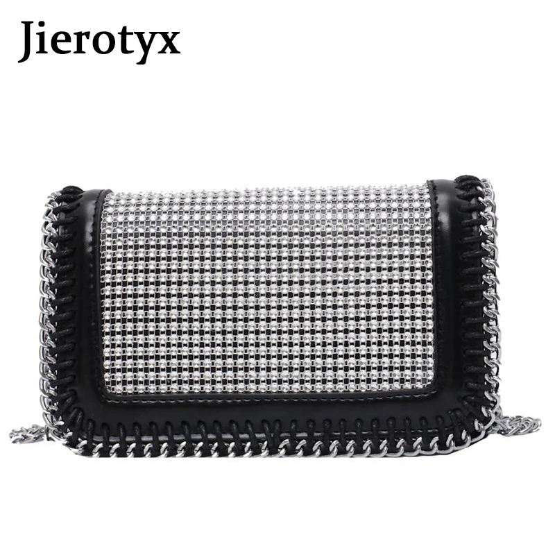 

JIEROTYX Fashion Luxury Women Crossbody Bags Female Exquisite Diamonds Shoulder Bag Decoration Trendy Bags Ladies Handbag