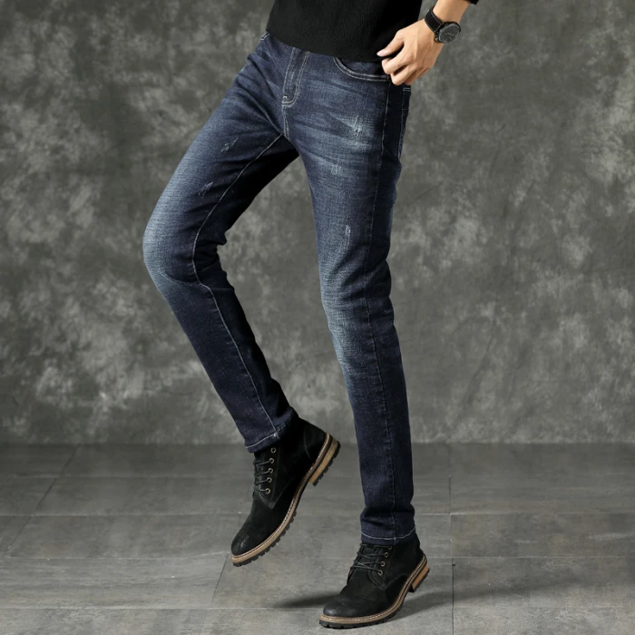 Обтягивающие мужские джинсы 2019 осень и зима новые повседневные Стрейчевые