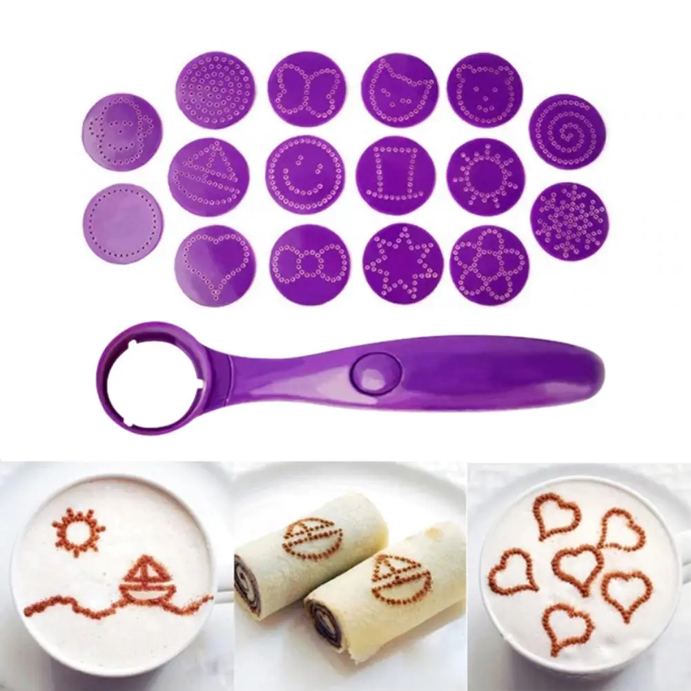 17 шт. трафареты для украшения кофе дизайна шаблон бариста ручка латте всех видов