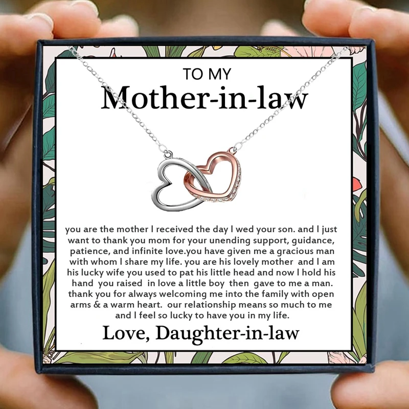 

Mom Necklaces for Women Gift Heart Pendant Necklace Female Girl Crystal Mom Necklace Infinity Gifts Rose Gold Jewelry