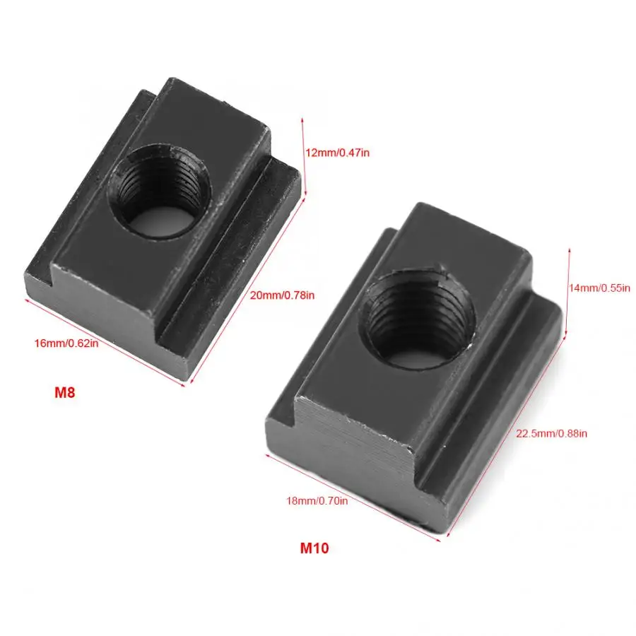 5 шт. черный оксид отделка т слот гайки M8/10 нитей помещаются в t слоты машинных