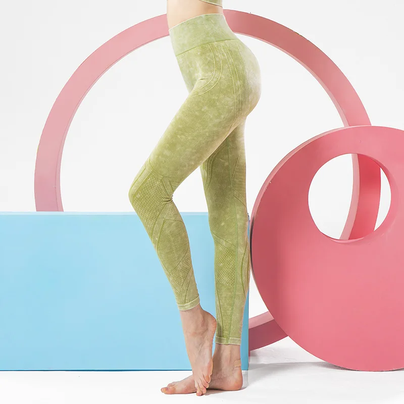 

Seamless Push Up Pants Women Abdomen High-elastic Sports Pants High Waist Leggings Hips Running Fitness Nine- point Pants